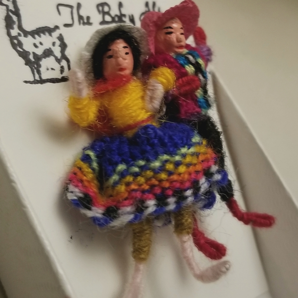 Worry dolls pin made of alpaca wool